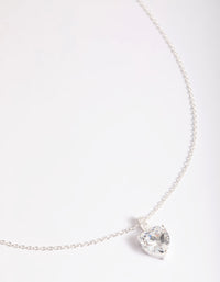 Sterling Silver Cubic Zirconia Heart Necklace - link has visual effect only