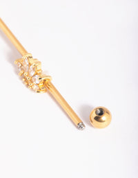 Gold Plated Cubic Zirconia Industrial Bar - link has visual effect only