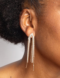 Gold Diamante Drop Earrings - link has visual effect only