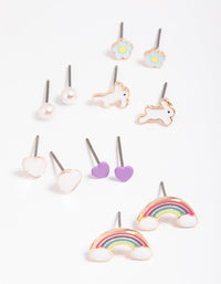 Kids Bunny Garden Stud Earring 6-Pack - link has visual effect only