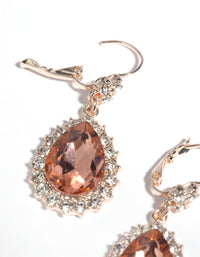 Rose Gold Diamante Drop Earrings - link has visual effect only