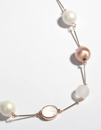 Rose Gold Beaded Long Necklace - link has visual effect only