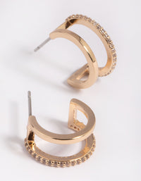 Gold Cubic Zirconia Hoop Earrings - link has visual effect only