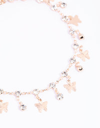 Gold Diamante Butterfly Statement Anklet - link has visual effect only