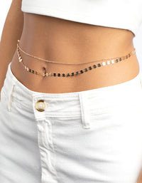 Gold Coin Layered Waist Chain - link has visual effect only