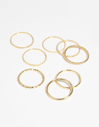 Gold Plated Textured Ring Pack - link has visual effect only