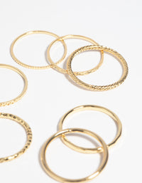 Gold Plated Textured Ring Pack - link has visual effect only