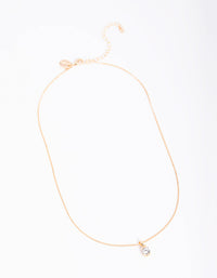 Gold Round Cubic Zirconia Necklace - link has visual effect only