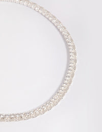 Silver Plated Cubic Zirconia Anklet - link has visual effect only