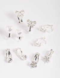 Kids Diamante Butterfly Clip-On Earring 5-Pack - link has visual effect only