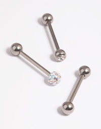 Titanium Pave Tongue Rings - link has visual effect only