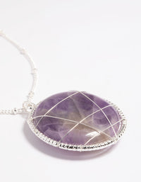 Amethyst Caged Stone Long Necklace - link has visual effect only