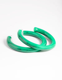 Green Marble Hoop Earrings - link has visual effect only