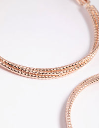 Rose Gold Textured Criss Cross Hoop Earrings - link has visual effect only