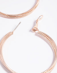 Rose Gold Textured Criss Cross Hoop Earrings - link has visual effect only