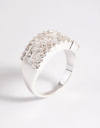 Silver Plated Mixed Shape Cocktail Ring - link has visual effect only