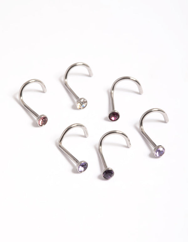 Surgical Steel Basic 6-Pack Nose Studs