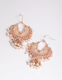 Rose Gold Encrusted Bead Drop Earrings - link has visual effect only