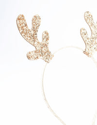 Kids Fabric Glitter Mini Antler Headband - link has visual effect only