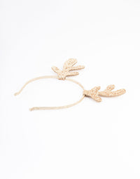 Kids Fabric Glitter Mini Antler Headband - link has visual effect only