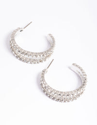 Rhodium 27mm Double Hoop Earring - link has visual effect only