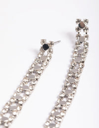 Rhodium Double Drop Earrings - link has visual effect only