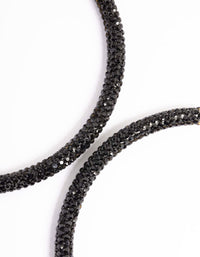 Black Jet 85mm Encrusted Hoop Earrings - link has visual effect only