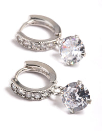 Cubic Zirconia Diamante Huggie Teardrop Earrings - link has visual effect only