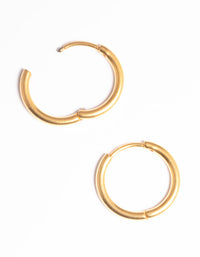 Gold Plated Basic Hinge Huggie Earrings - link has visual effect only