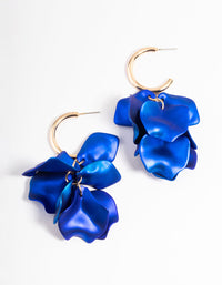 Gold Coated Petal Huggie Earrings - link has visual effect only