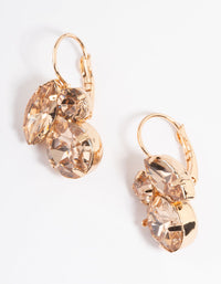 Gold Mixed Stone Cluster Huggie Hoop Earrings - link has visual effect only