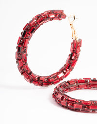 Red Diamante Mix Hoop Earrings - link has visual effect only