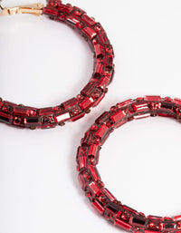 Red Diamante Mix Hoop Earrings - link has visual effect only