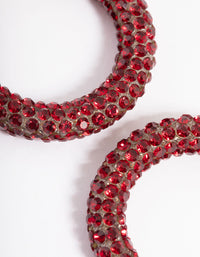 Red Diamante 20mm Sparkle Hoop Earrings - link has visual effect only