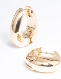 Gold Gradual Chunky Oval Huggie Earrings - link has visual effect only