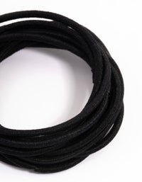 Black Fabric Basic Thin Hair Ties 12-Pack - link has visual effect only