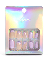 Lilac French Tip Press On Nails - link has visual effect only