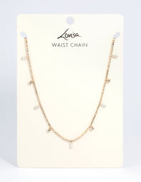 Gold Diamante Drop Waist Chain - link has visual effect only