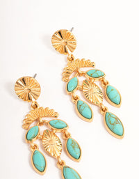 Gold Semi-Precious Chandelier Earrings - link has visual effect only