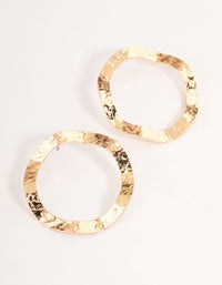 Gold Textured Circle Earrings - link has visual effect only