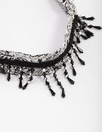 Fabric Paisley Bead Fringe Necklace - link has visual effect only