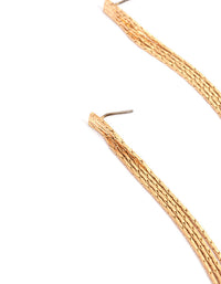 Gold Slim Tassel Drop Earrings - link has visual effect only