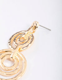 Gold Round Illusion Layer Drop Earrings - link has visual effect only