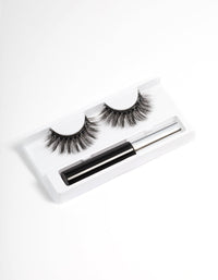 Black Volume Imitation Mink Magnetic Fake Eyelashes - link has visual effect only