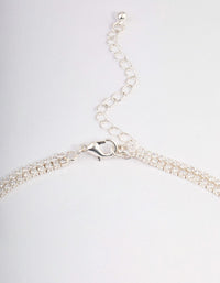 Silver Cubic Zirconia Double Row Spilt Y-Necklace - link has visual effect only