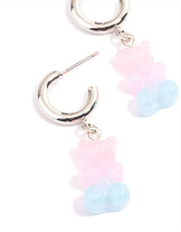 Rhodium Ombre Gummy Huggie Earrings - link has visual effect only