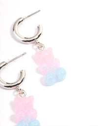 Rhodium Ombre Gummy Huggie Earrings - link has visual effect only