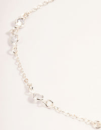 Silver Cubic Zirconia Station Anklet - link has visual effect only