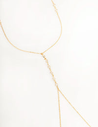 Gold Cubic Zirconia Centre Body Chain - link has visual effect only