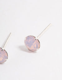 Sterling Silver Pink Opal Stud Earrings - link has visual effect only